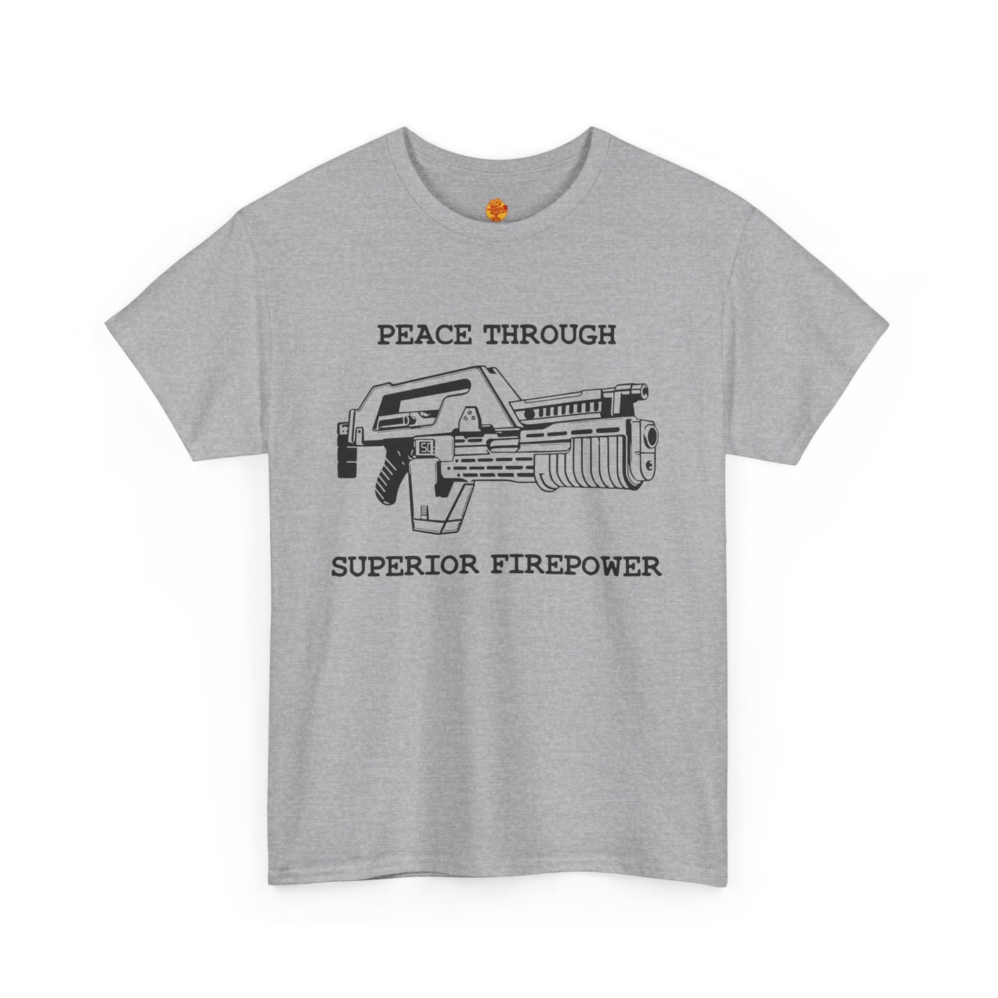 Peace Through Superior Firepower Frost Aliens Unisex Heavy Cotton Tee