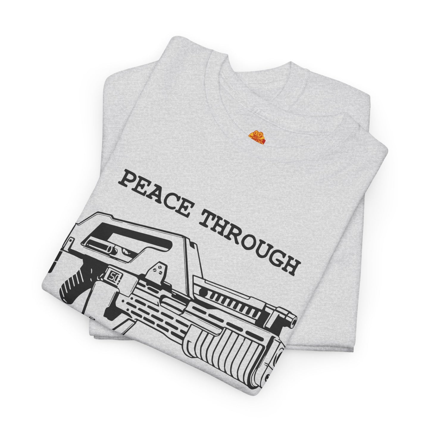 Peace Through Superior Firepower Frost Aliens Unisex Heavy Cotton Tee