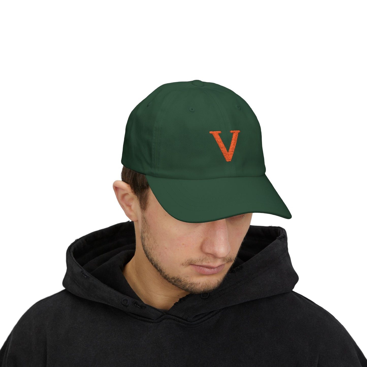V Embroidered Cap Edward Scissorhands Johnny Deep Classic Dad Cap