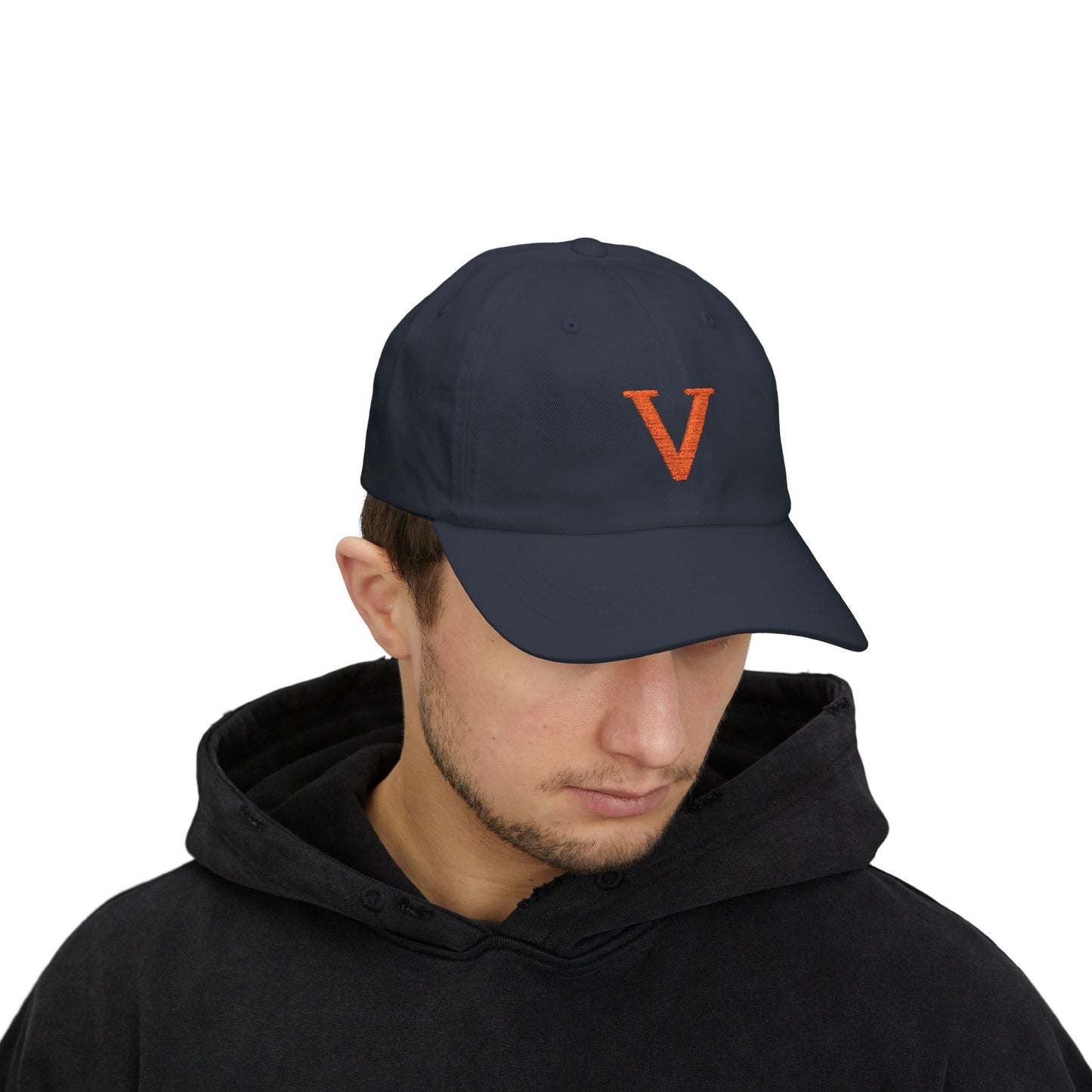 V Embroidered Cap Edward Scissorhands Johnny Deep Classic Dad Cap