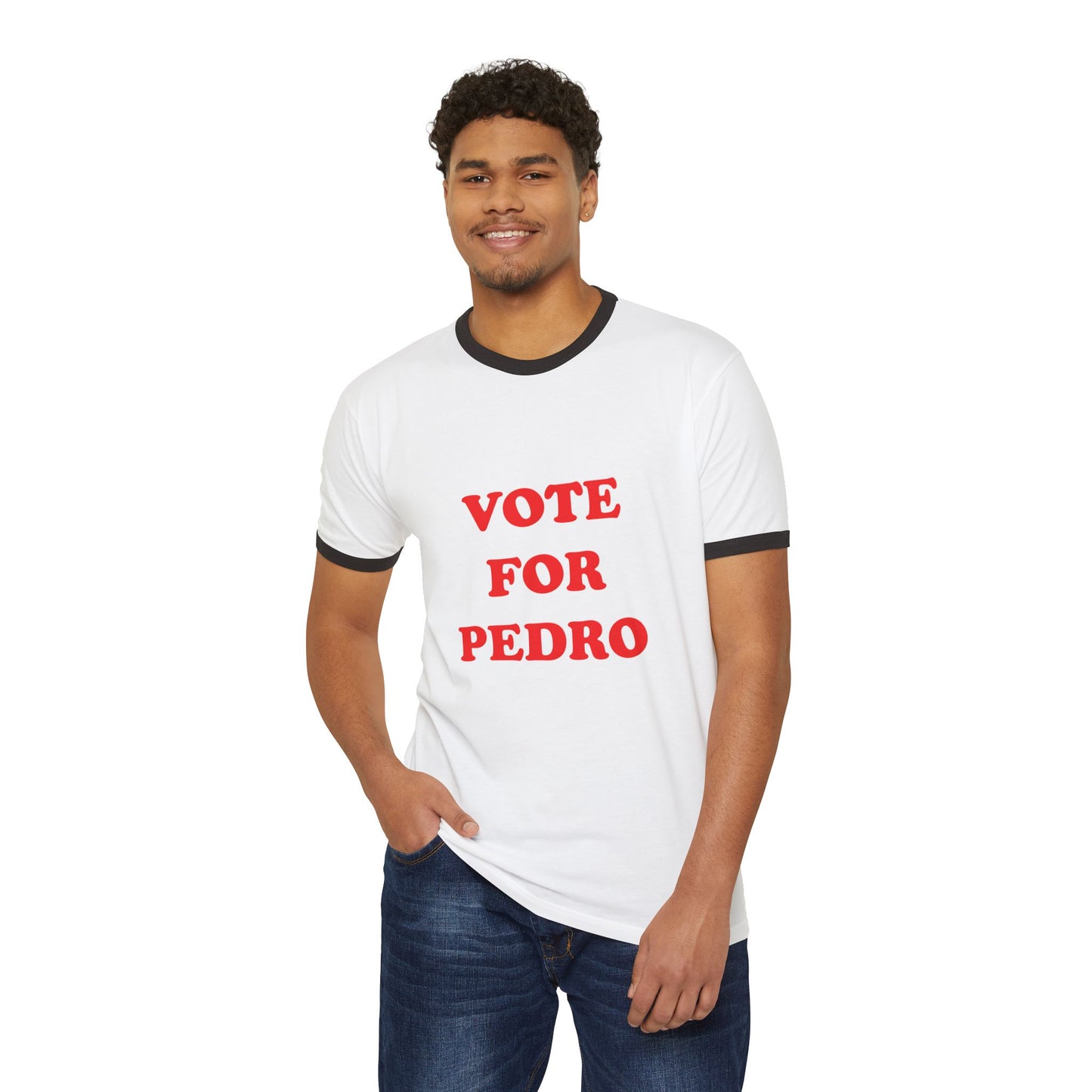 Napoleon Dynamite 2004 Vote For Pedro Jon Heder Unisex Cotton Ringer T-Shirt