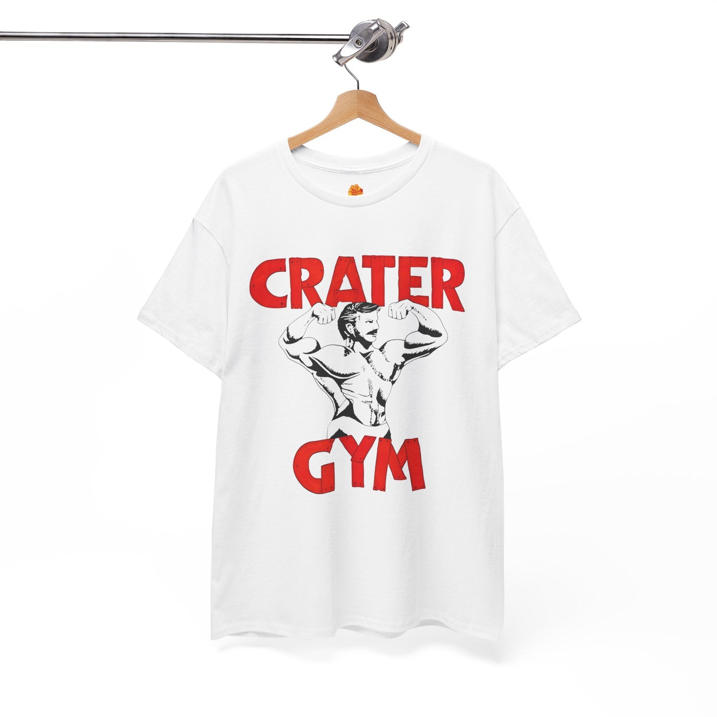 Crater Gym T-Shirt Lou Love Lies Bleeding Red Unisex Heavy Cotton Tee