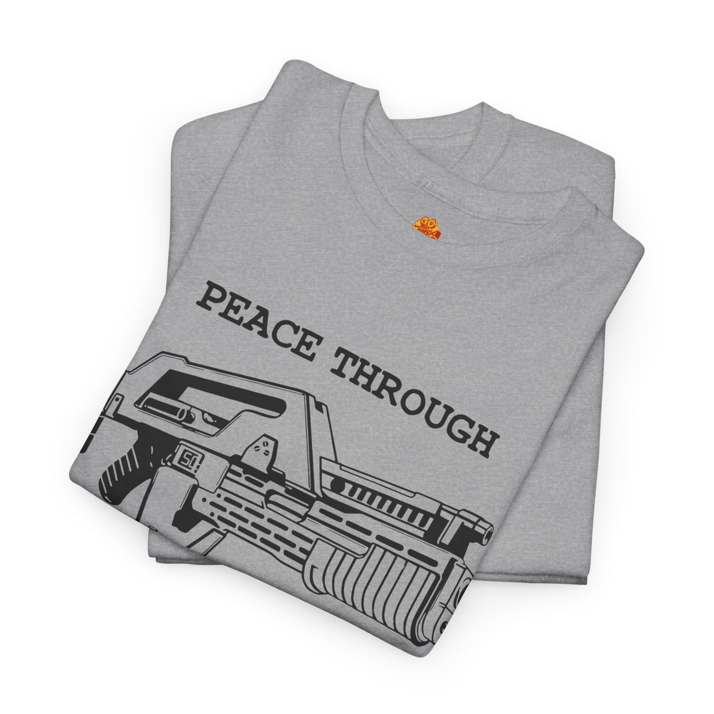 Peace Through Superior Firepower Frost Aliens Unisex Heavy Cotton Tee